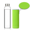 healthiest life factory single wall glass water bottle with metal lid